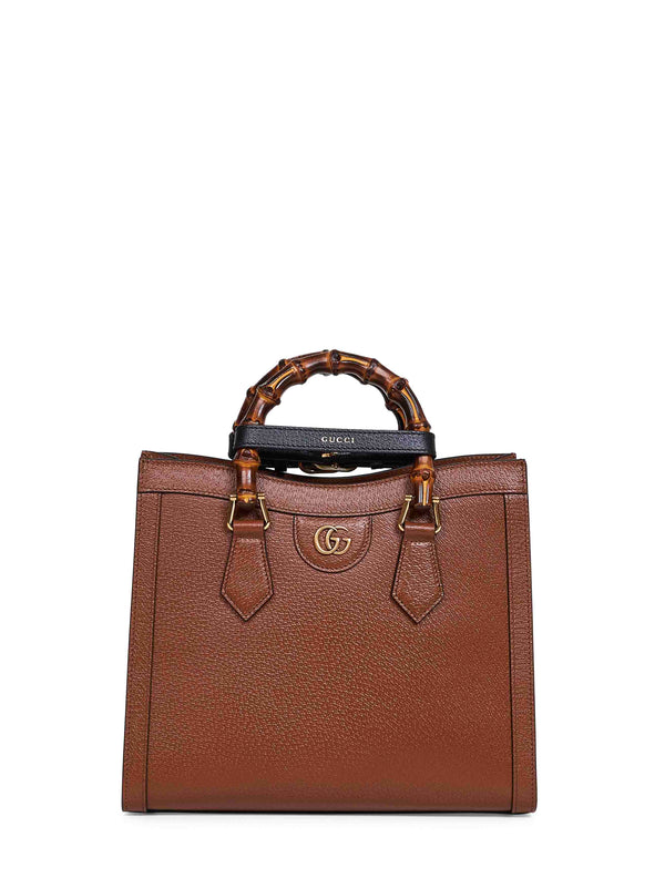 Shopping Bag Diana Tan Calf Leather Brown Handbags