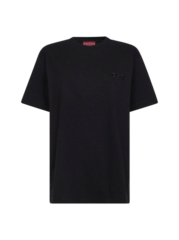 Black Cotton Jersey Embroidered T-Shirt T-shirts & Jerseys