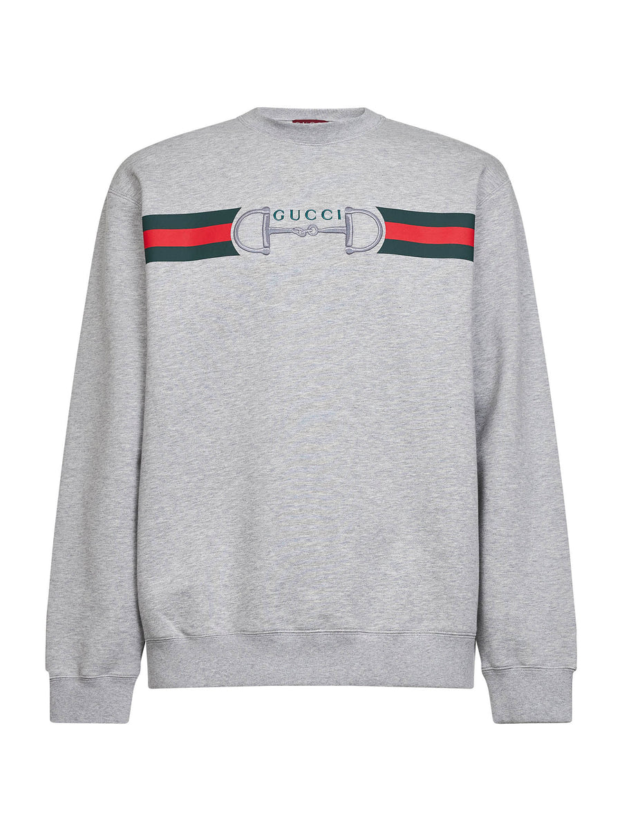 Melange Grey Cotton Printed Sweatshirt Sweatshirts
