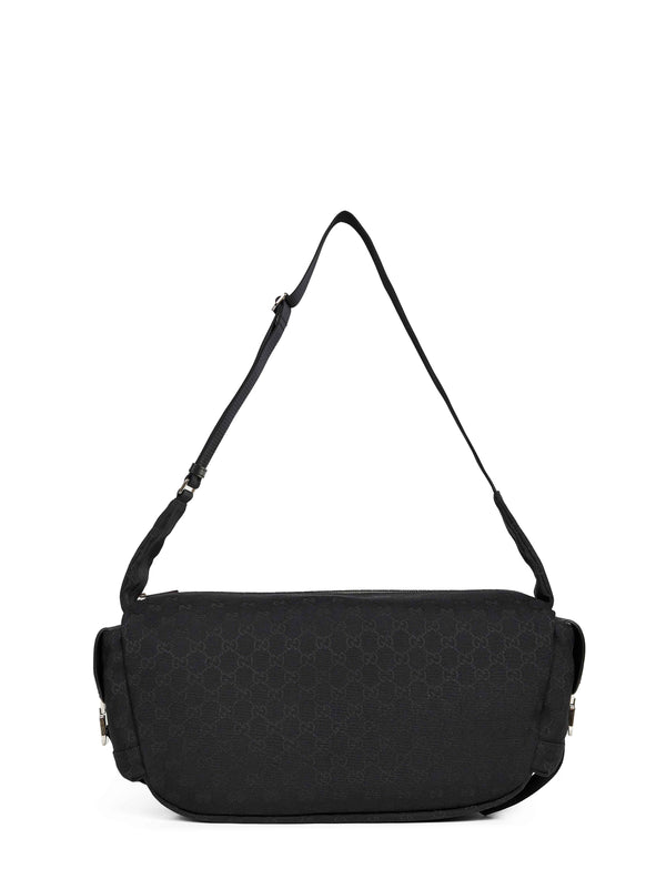Black Large Crossbody Bag Polyester Messenger
