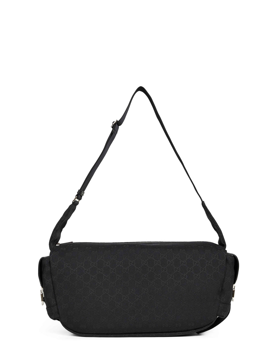 Black Large Crossbody Bag Polyester Messenger