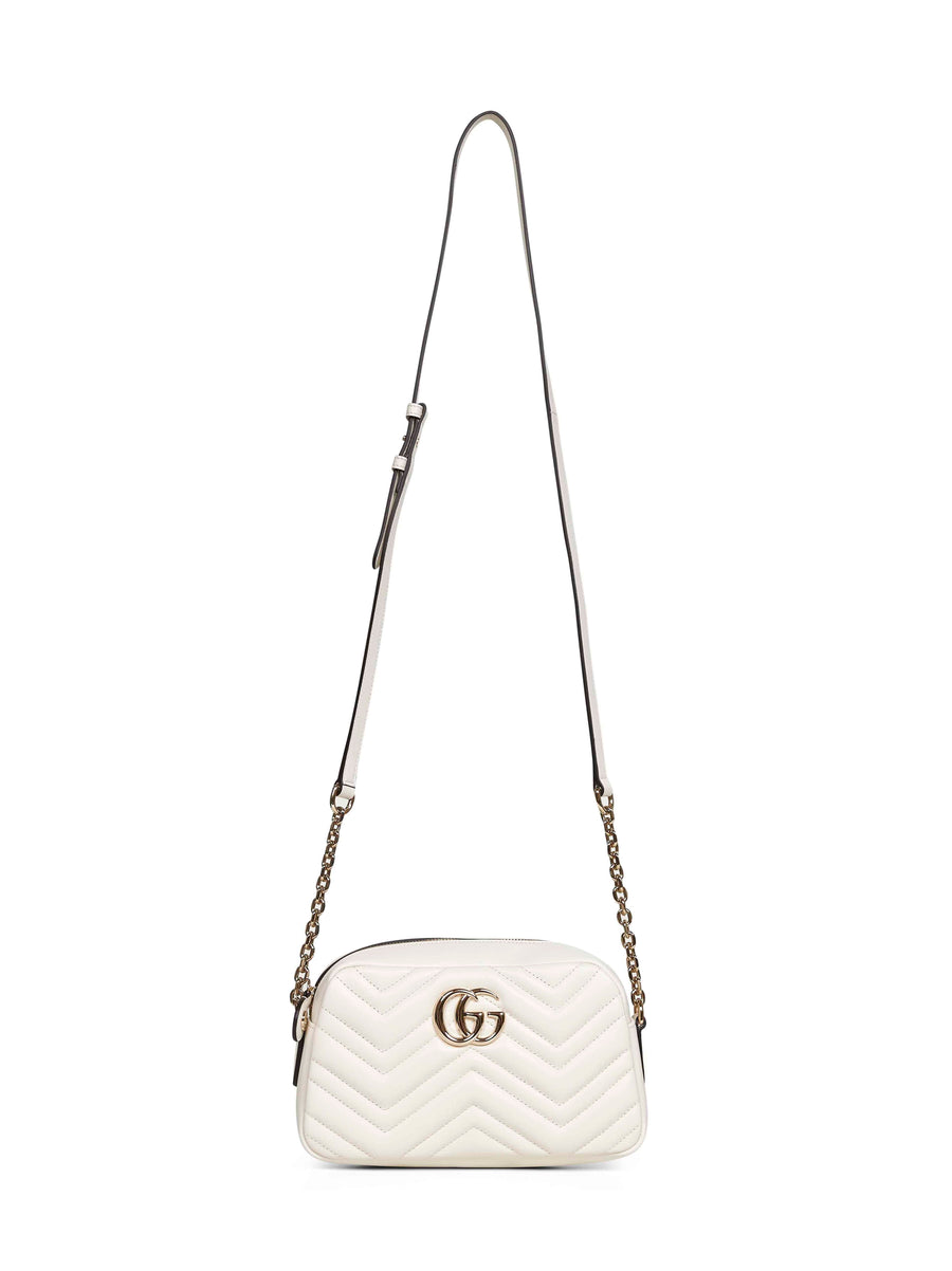 Camera Bag Gg Marmont Dusty White Lambskin Handbags