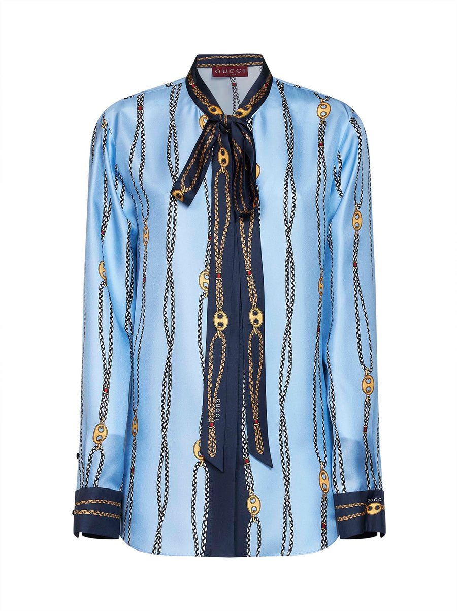 Silk Twill Shirt Light Blue