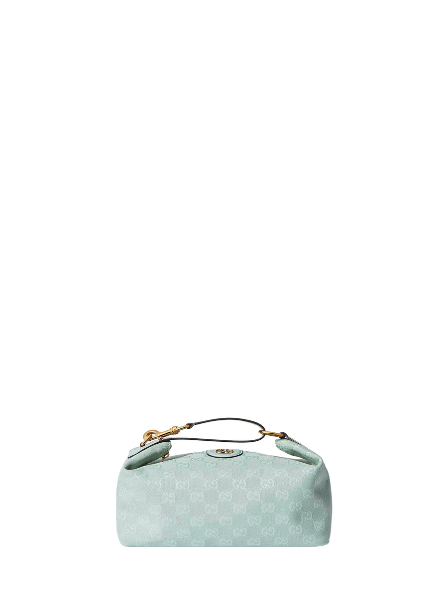 Icy Blue Vanity Medium Top Handle Bag Cotton Handbags