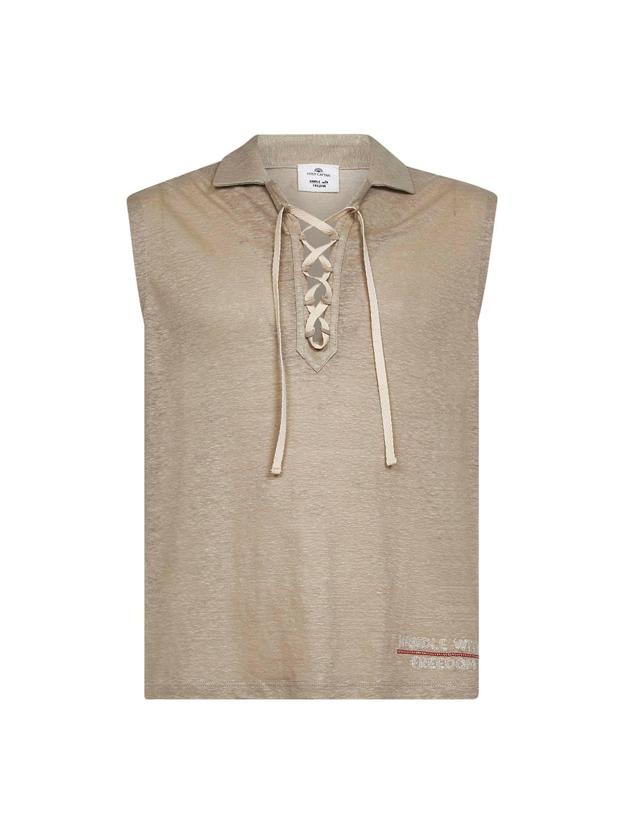 Vest, Linen Beige T-shirts