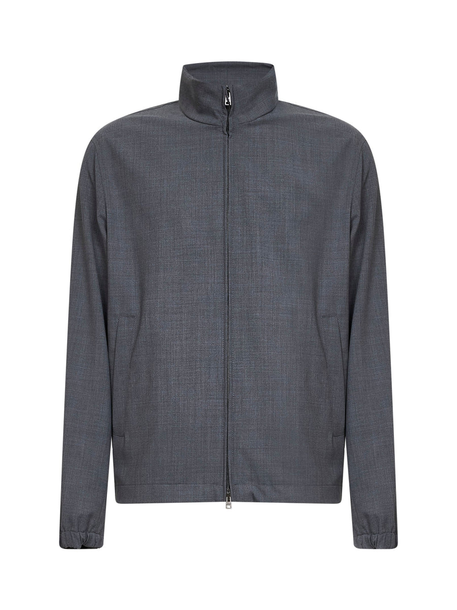 Jacket Cool Wool-Blend Grey Polyester Bomber