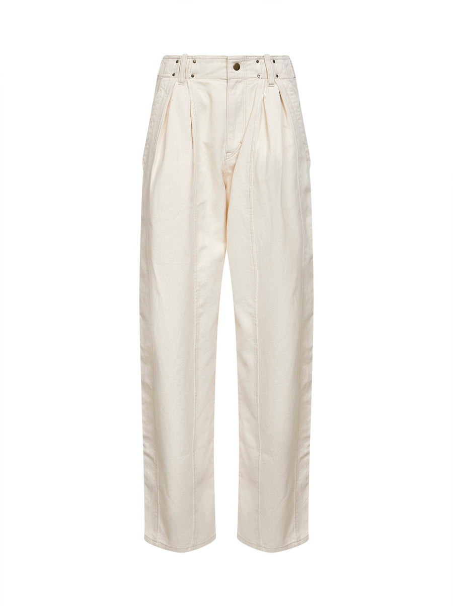 Workwear Trousers Ireme Ivory Denim Cotton