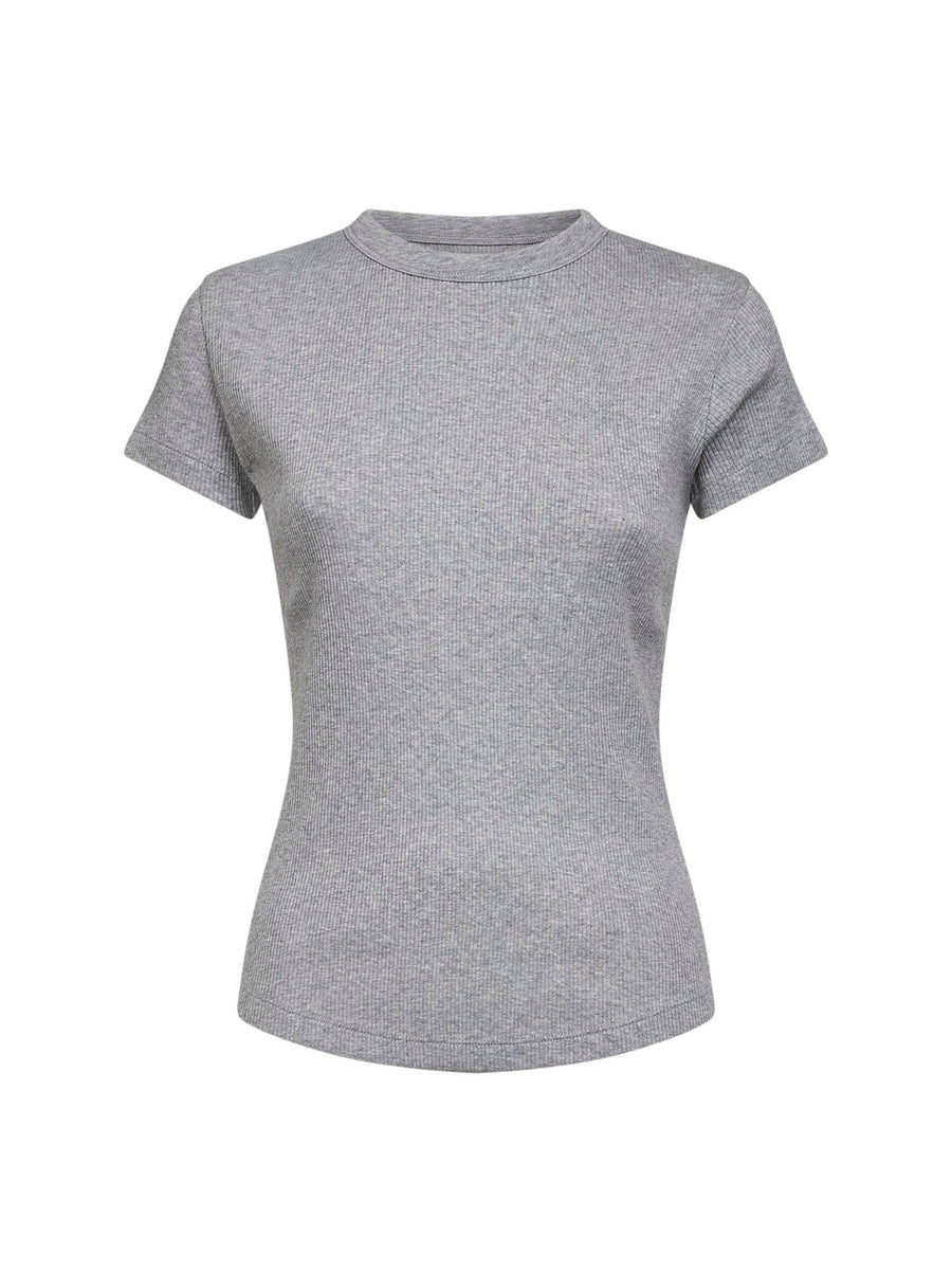 Grey Ribbed Cotton T-Shirt T-shirts & Jerseys