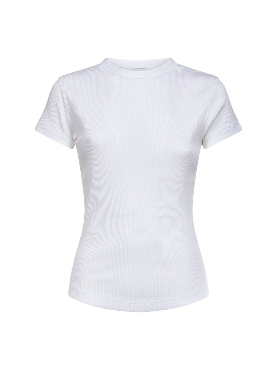 White Ribbed Cotton Taomi T-Shirt T-shirts & Jerseys