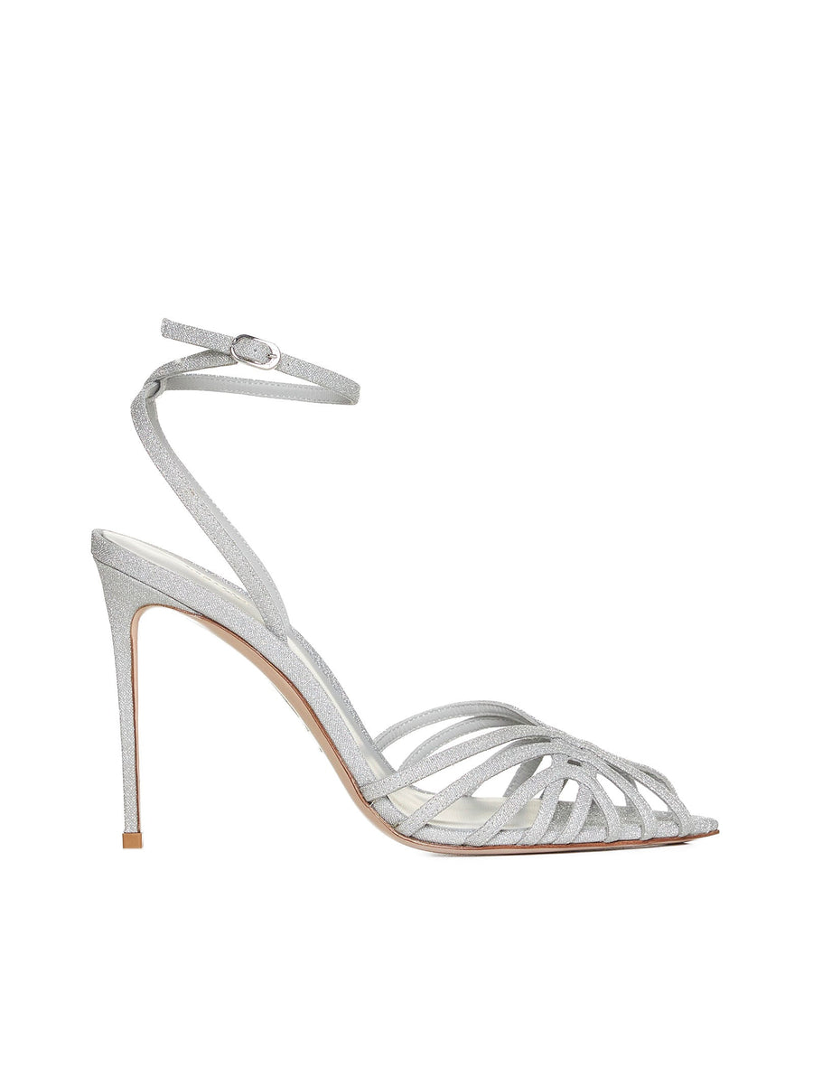 Sandals Embrace Silver Lamé Polyamide