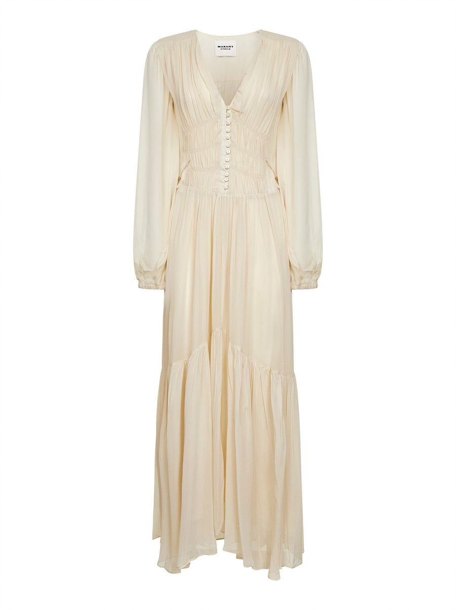 Ecru Muslin Briane Maxi Dress Viscose