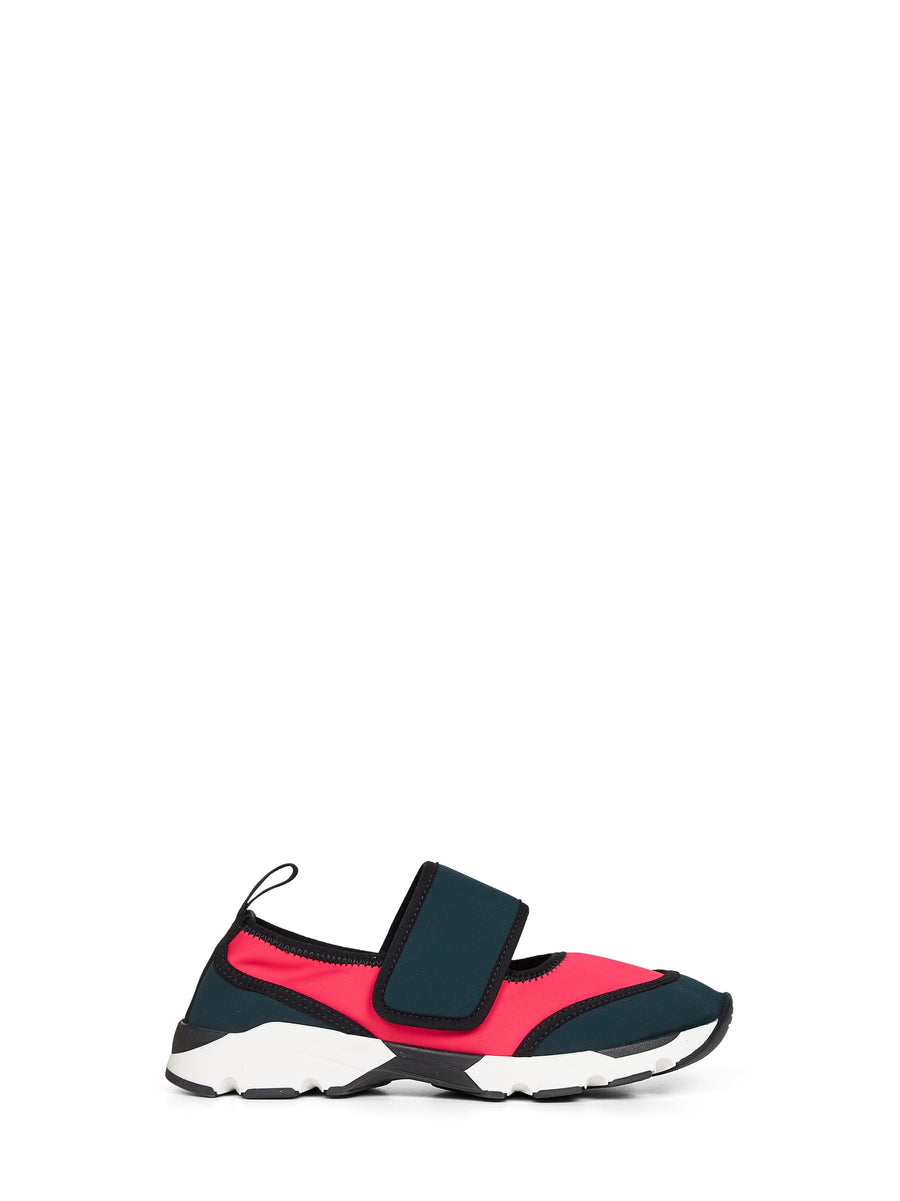 Fuchsia And Green Lycra Mary Jane Sneaker Polyamide Trainers