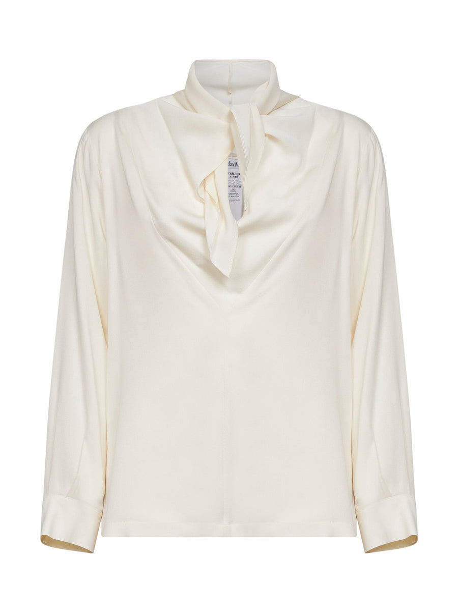 Ivory Silk Charmeuse Blouse Shirt