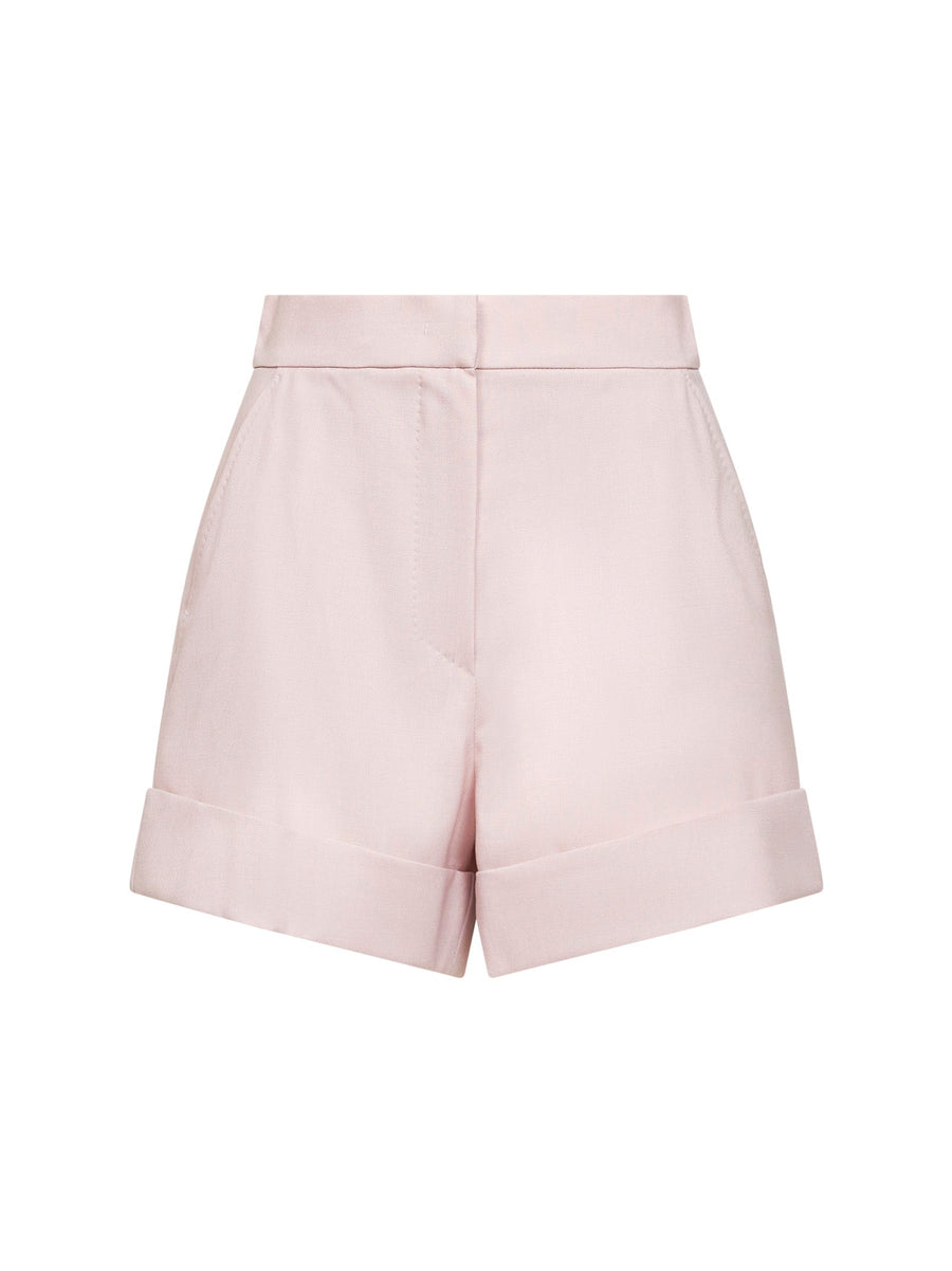 Pinky Beige Canvas Shorts Virgin Wool