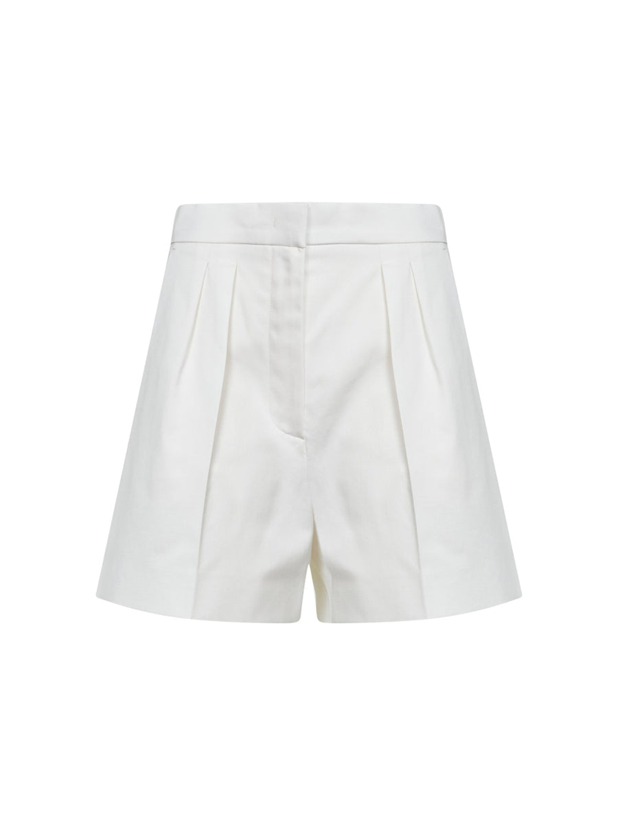 Shorts Mxmtabacco White Cotton-Satin