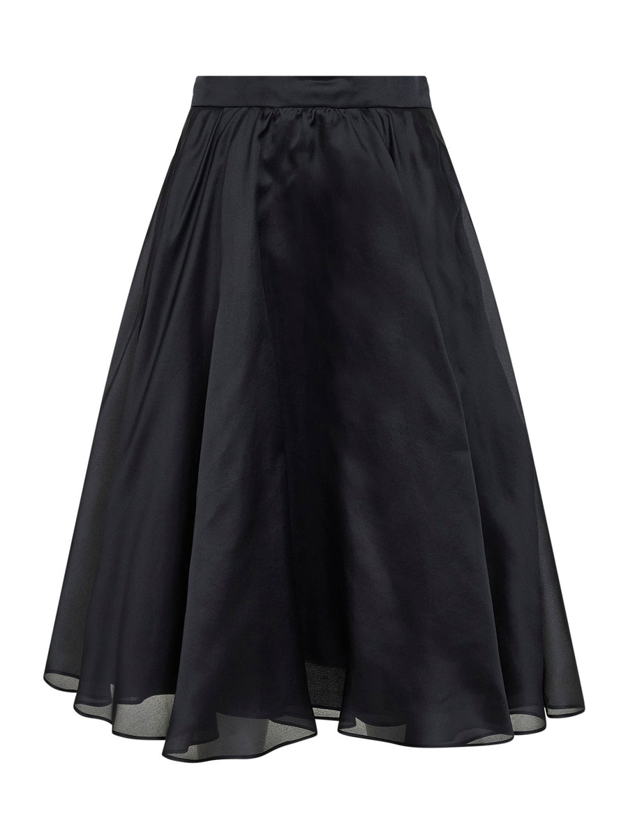 Midi Skirt Msecalle Black Silk Organza