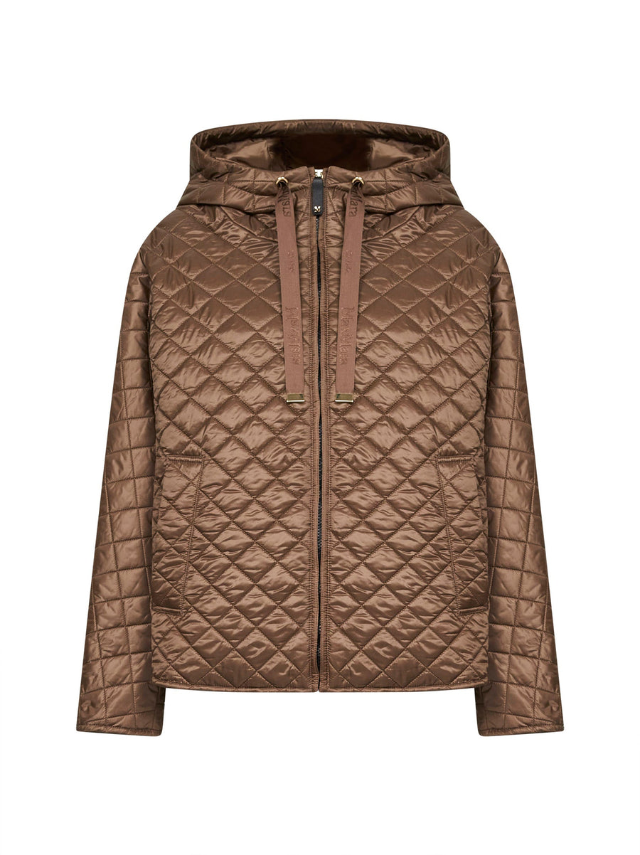 Hooded Padded Jacket Tobacco Polyester Bomber
