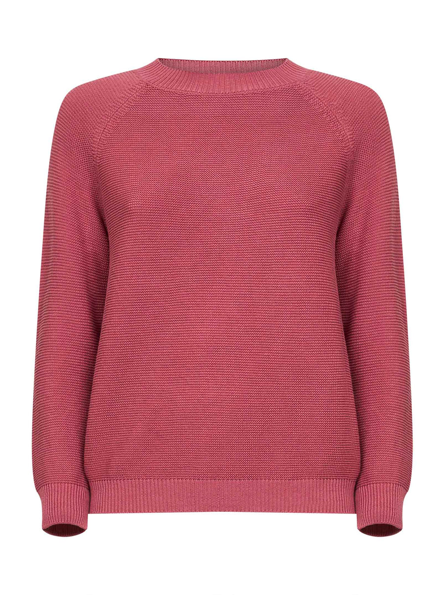 Antique Rose Knit Sweater Pink Cotton