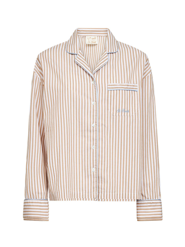 Pajama-Style Shirt Astra Beige Cotton