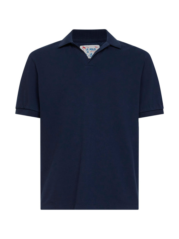 Polo Shirt Charles Navy Blue Cotton