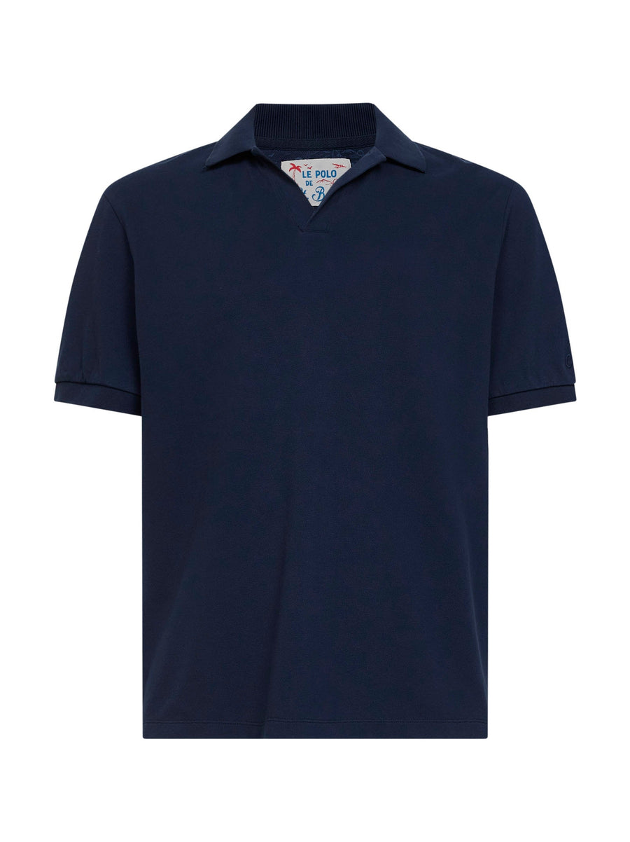 Polo Shirt Charles Navy Blue Cotton