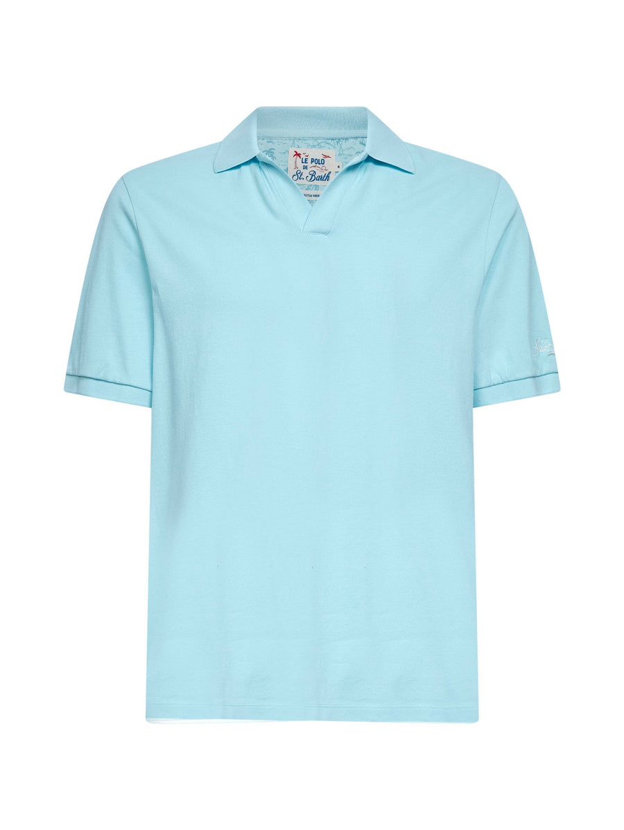 Polo Shirt Charles Light Blue Cotton