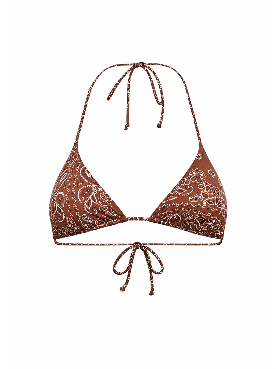 Triangle Bikini Top Leah Brown Polyamide Swimwear