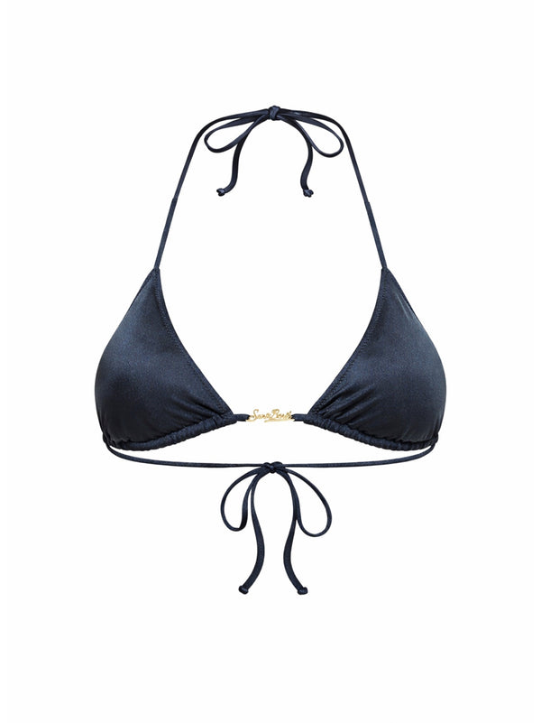 Triangle Bikini Top Leah Plate Blue Lycra Polyamide Swimwear