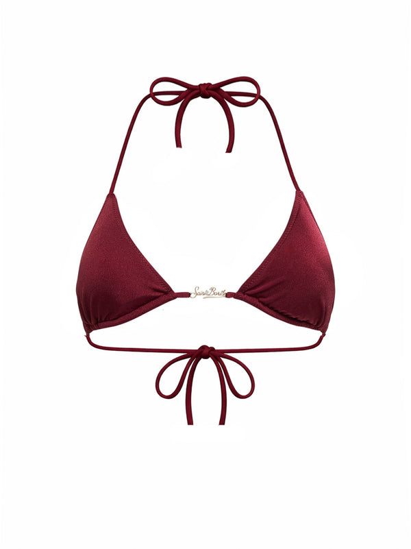 Triangle Bikini Top Leah Plate Bordeaux Lycra Polyamide Swimwear