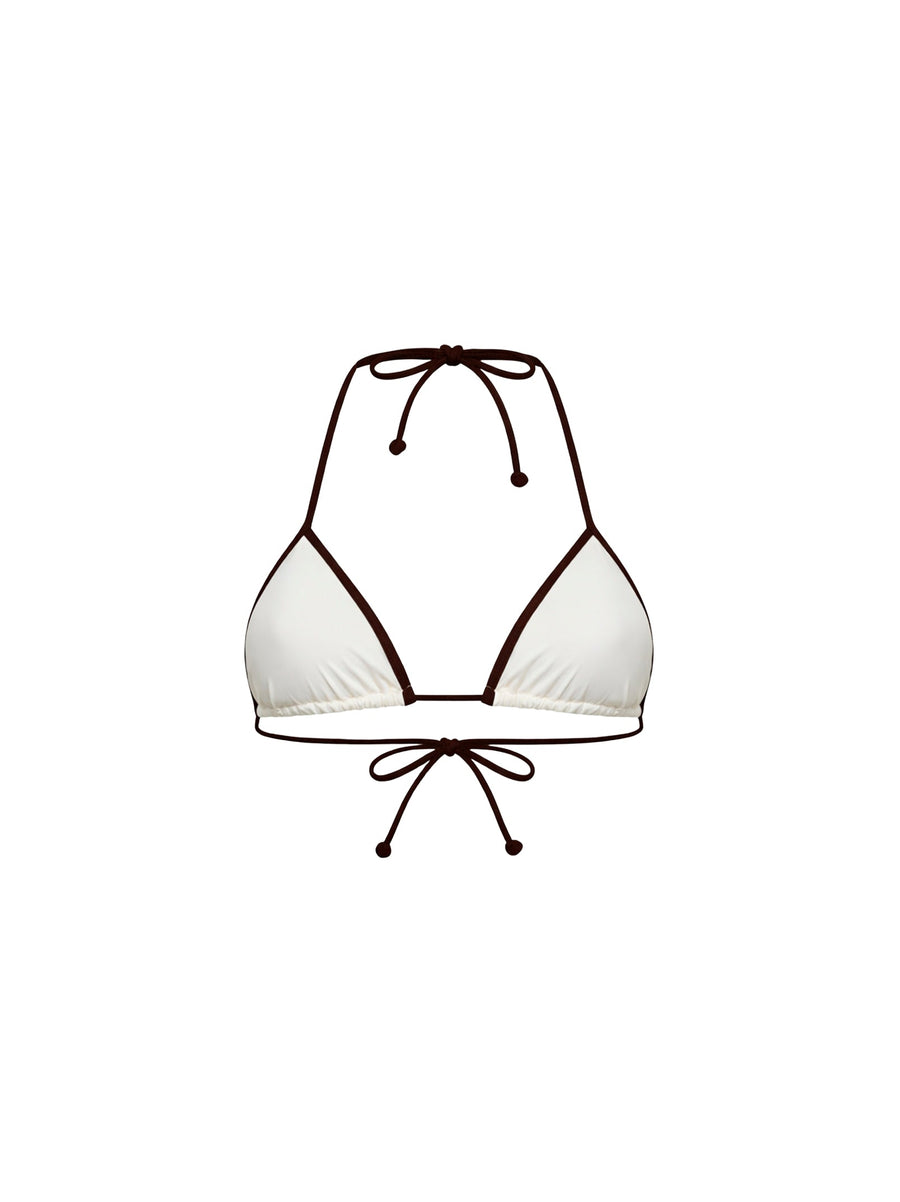 Triangle Bikini Top Leah Ivory Lycra Polyester Swimwear