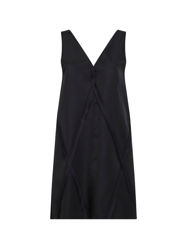 Midi Dress V-Neck Cupro Black Cotton