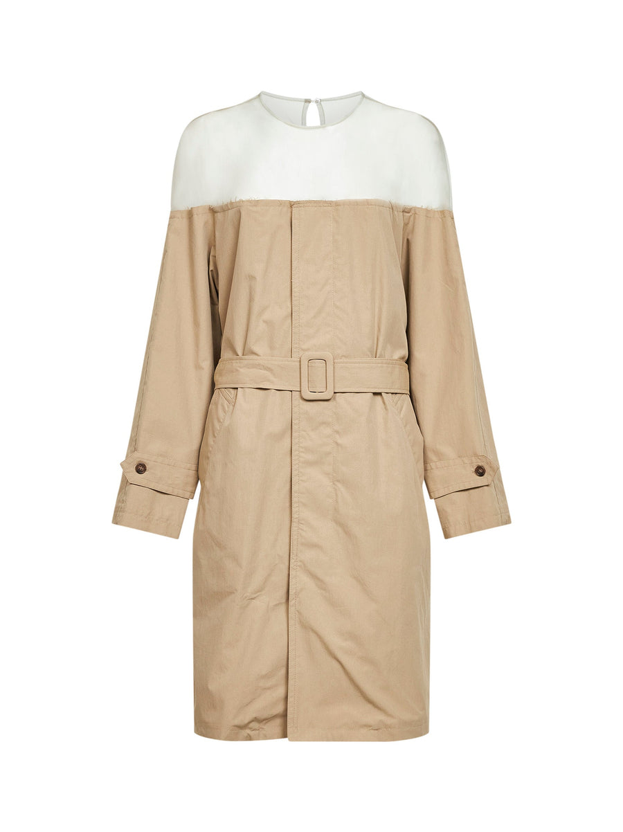 Midi Trench Dress Pinky Beige Silk