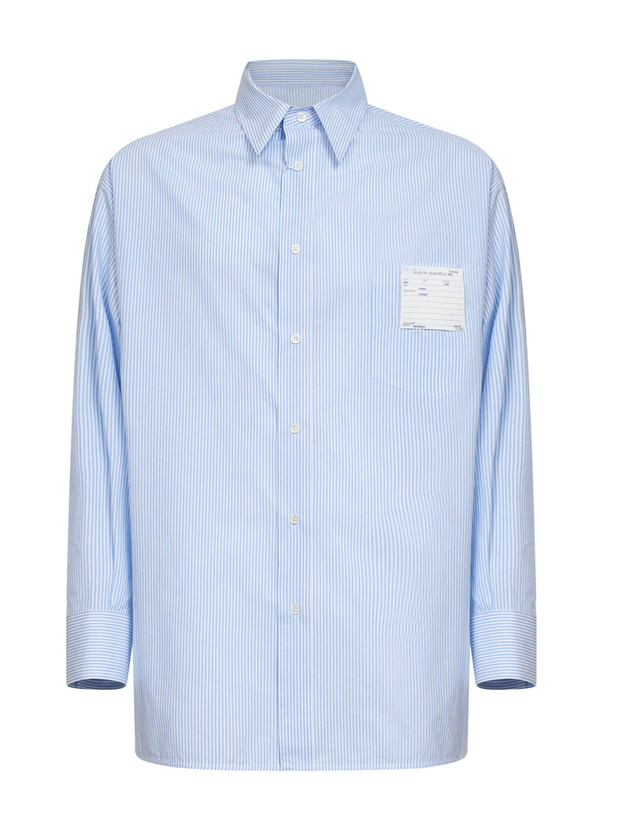 Poplin Shirt Light Blue-White Cotton