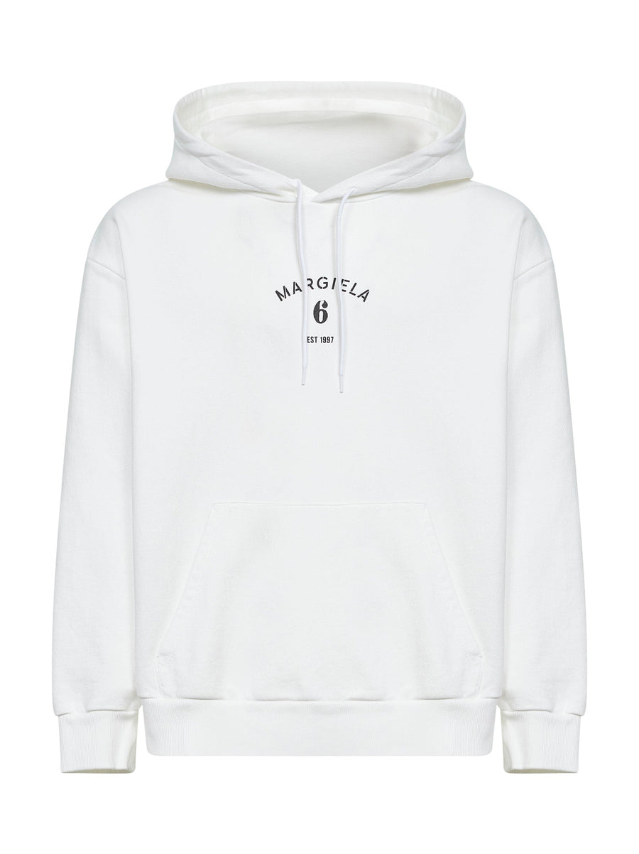 Jersey Hoodie White Cotton Sweatshirts