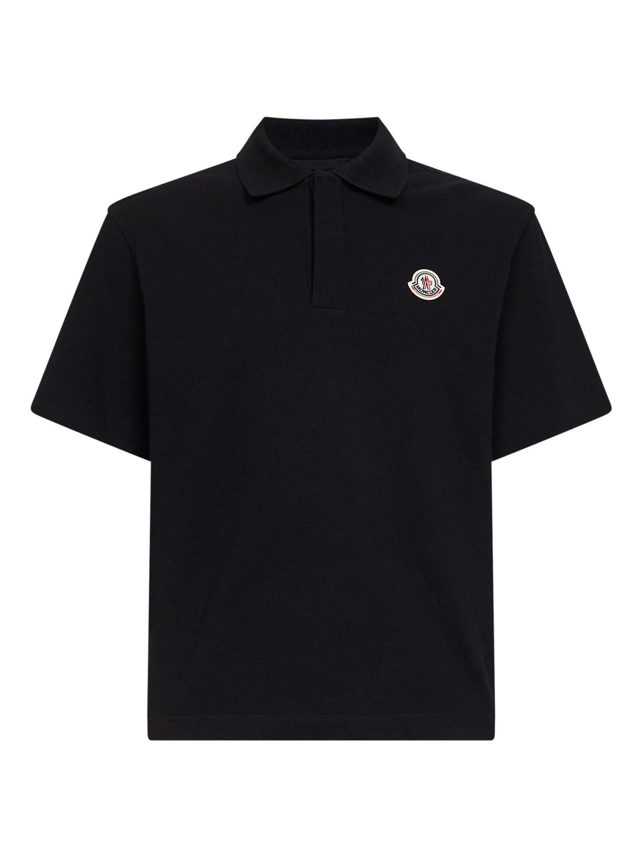 Polo Shirt Black Cotton Pique