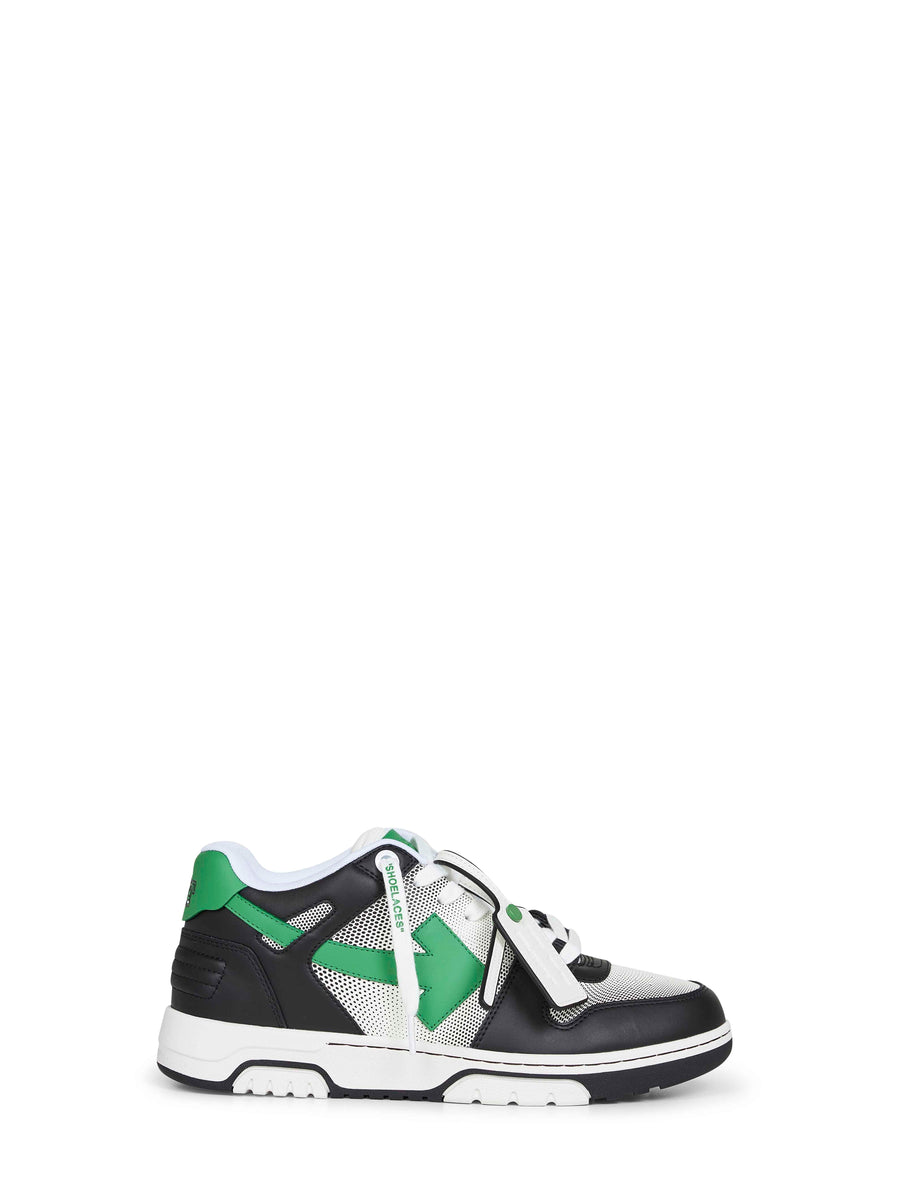 Black And Green Out Off Office Sneakers Calf Leather Trainers