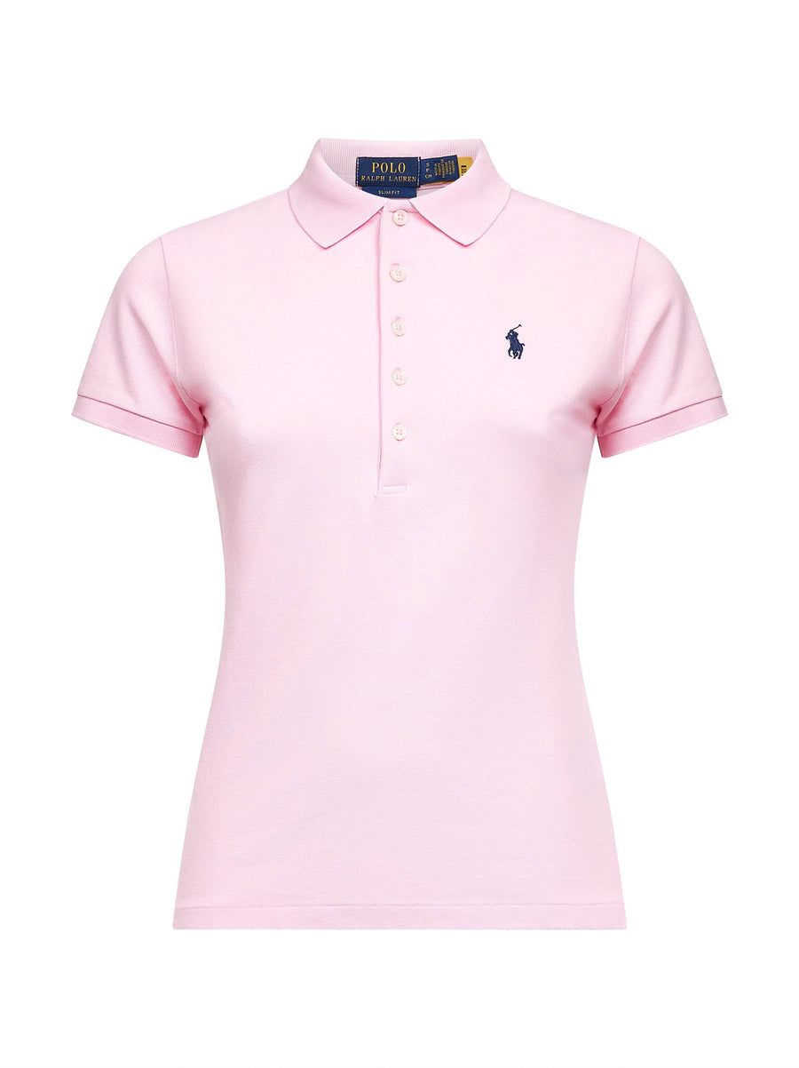 Pink Cotton Piquet Slim-Fit Polo Shirt Tops