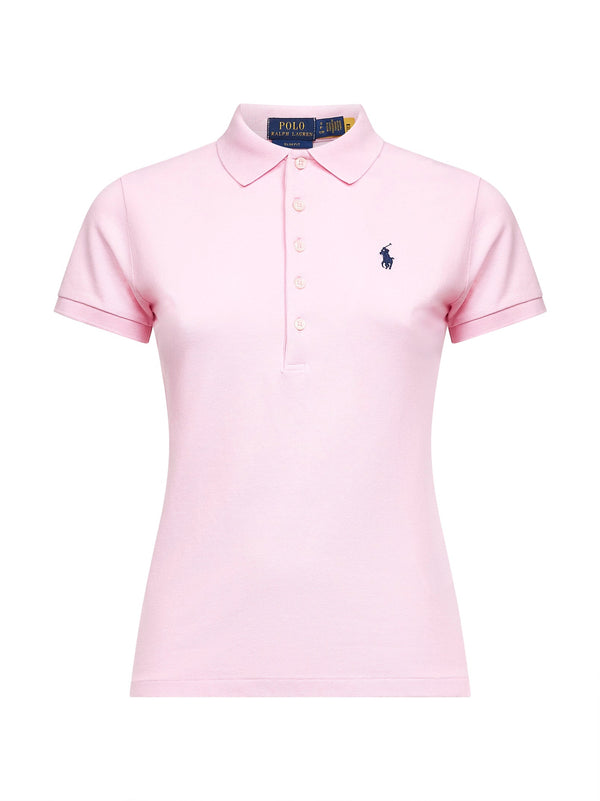 Pink Cotton Piquet Slim-Fit Polo Shirt Tops