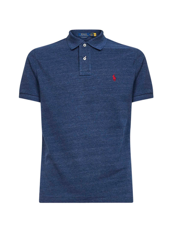 Iconic Mesh Polo Shirt Blue Cotton