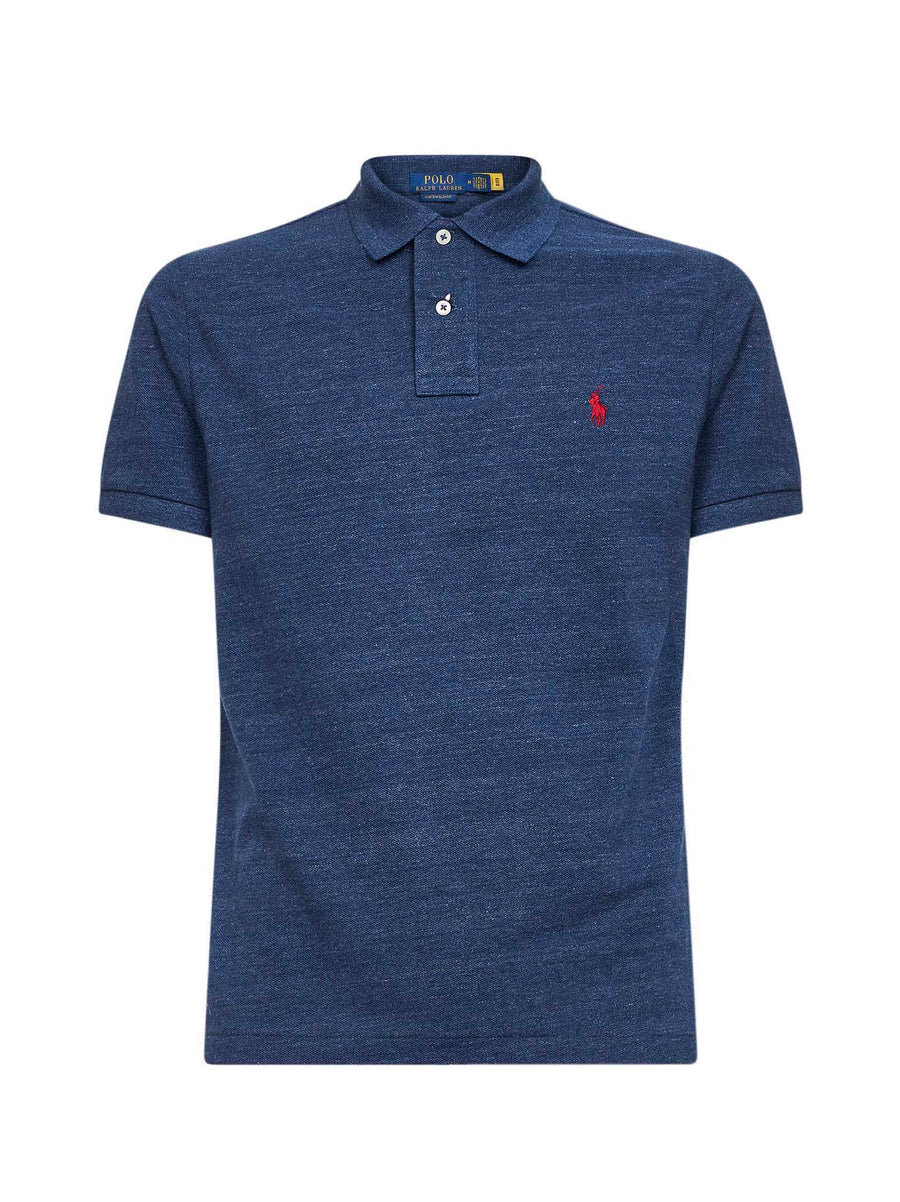 Iconic Mesh Polo Shirt Blue Cotton