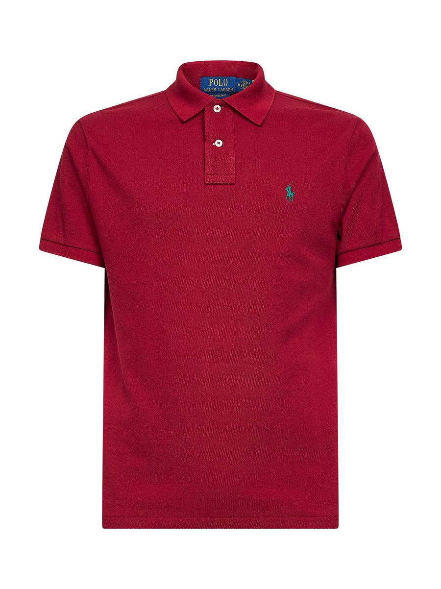 Heritage Red Iconic Mesh Polo Shirt Bordeaux Natural (veg) -> Cotton 100 %