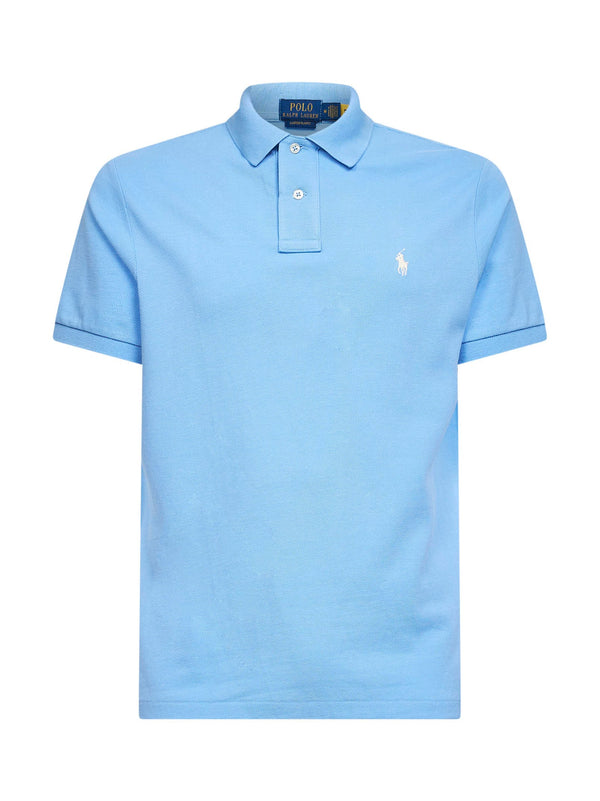 Mesh Polo Shirt Blue Lagoon Light Cotton