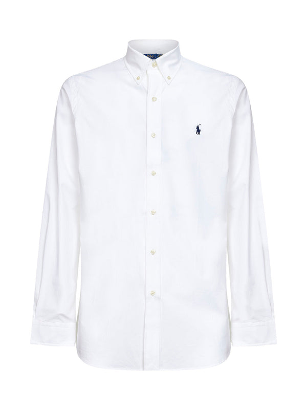 White Stretch Poplin Custom-Fit Shirt Cotton