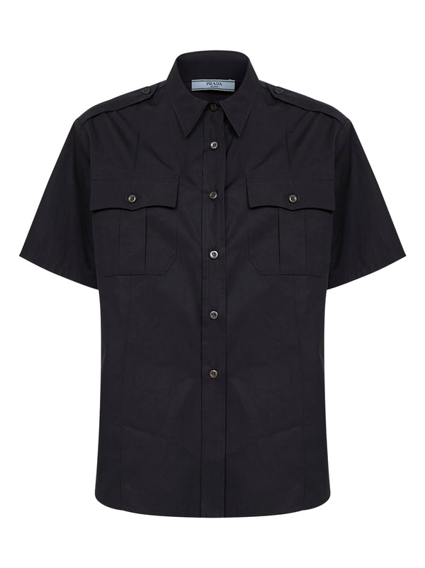 Short-Sleeved Shirt Black Cotton