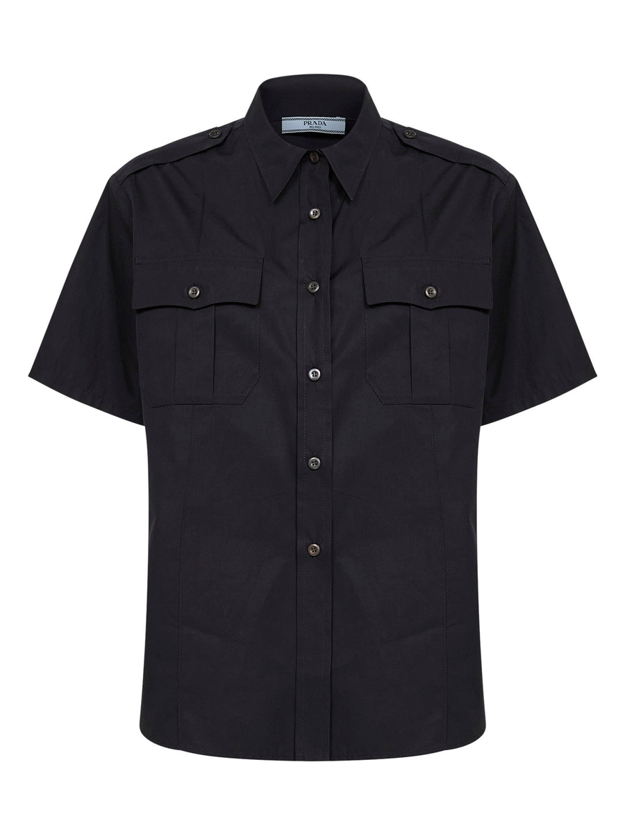 Short-Sleeved Shirt Black Cotton