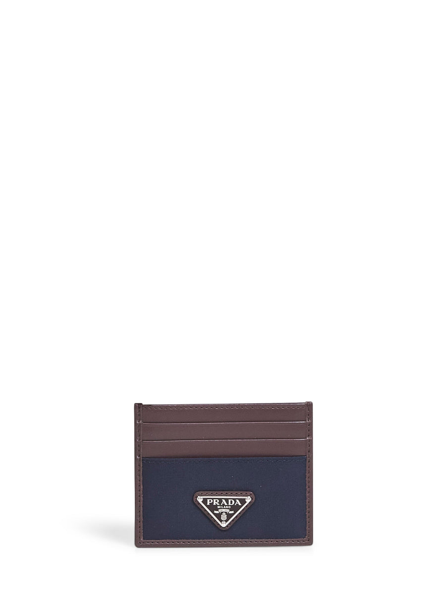 Blue And Coffee Re-Nylon Leather Card Holder Recycled Polyamide Wallets & Cardholders