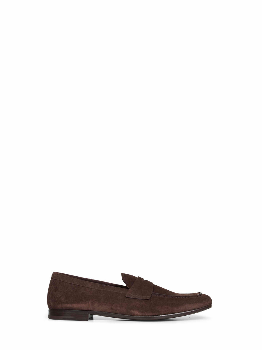 Loafers Suede Brown Calf Leather