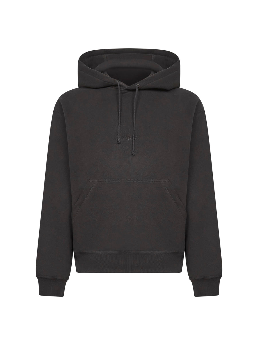 Black Hoodie With Adjustable Drawstring Cotton Sweatshirts