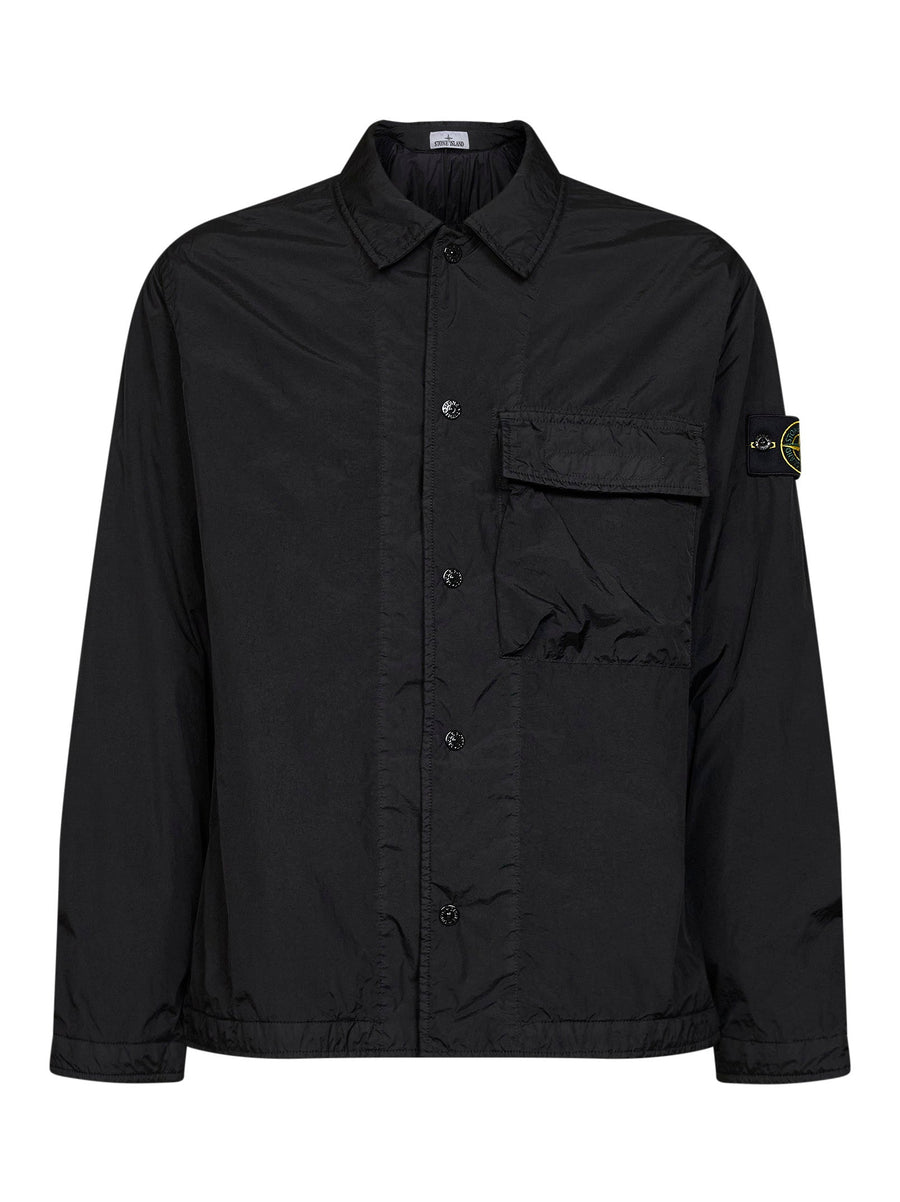 Padded Overshirt Crinkle Reps Ny Black Polyurethane Shirt
