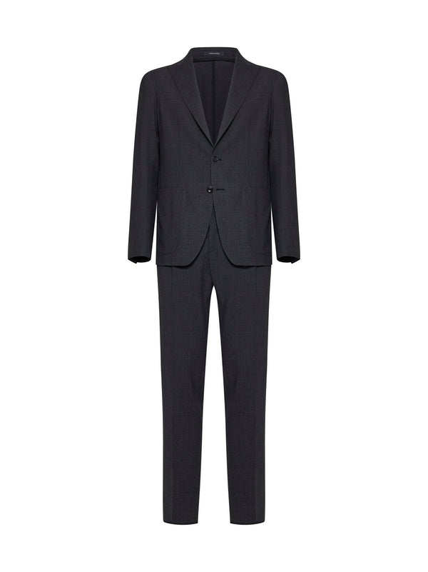 Single-Breasted Wool Suit Anthracite Grey Virgin Suits